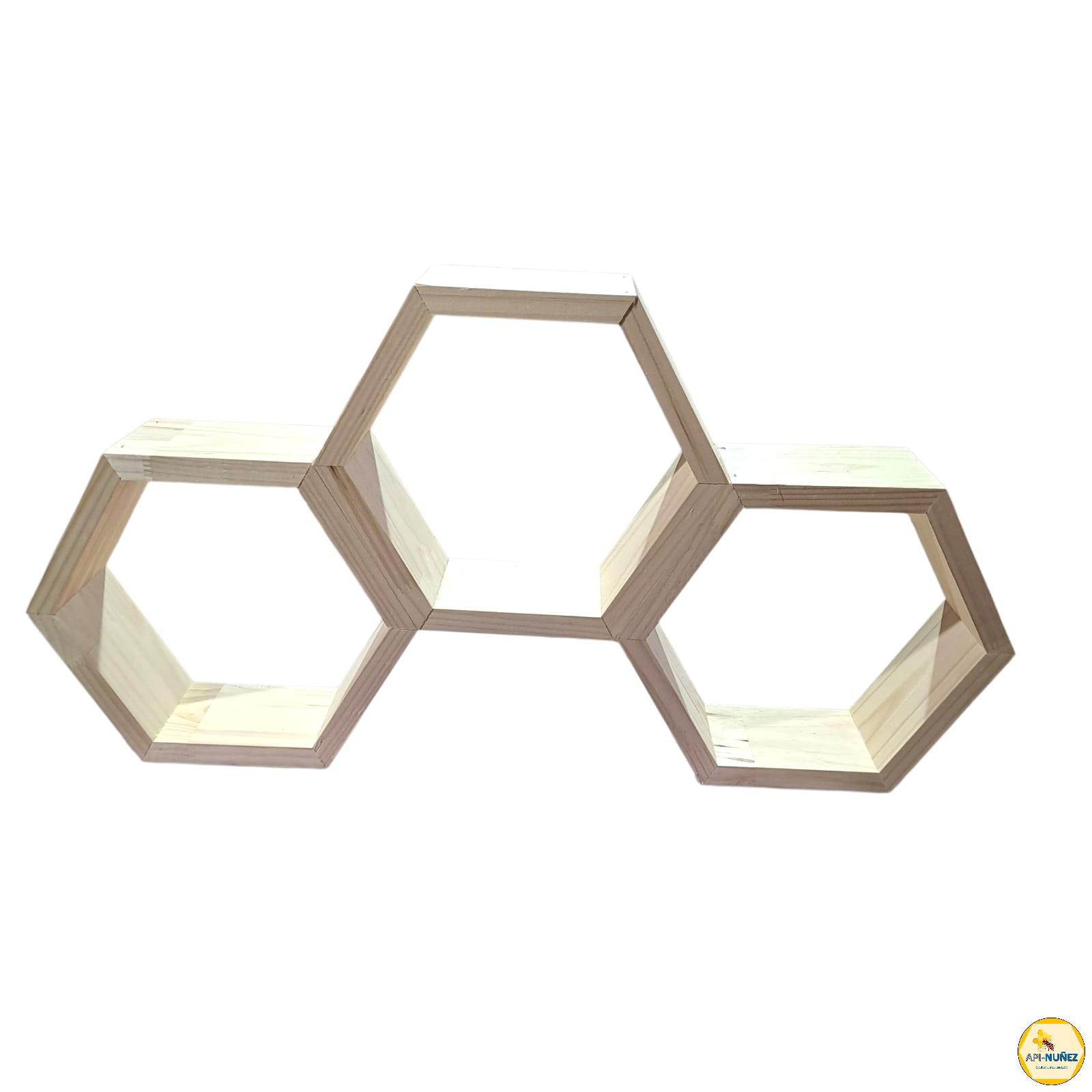 REPISA DE MADERA 3 HEXÁGONOS