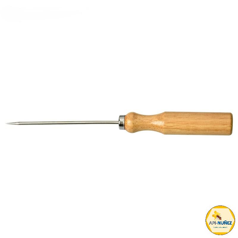 PUNZON DE ACERO INOX 201 MANGO MADERA APICOLA Nº1