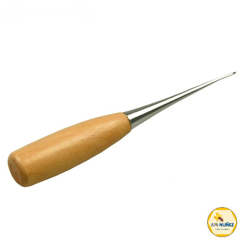 PUNZON DE ACERO INOX 201 MANGO MADERA APICOLA Nº2
