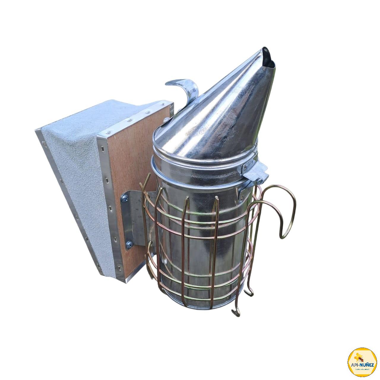 AHUMADOR GALVANIZADO CON FUELLE DE CUERO 26CM