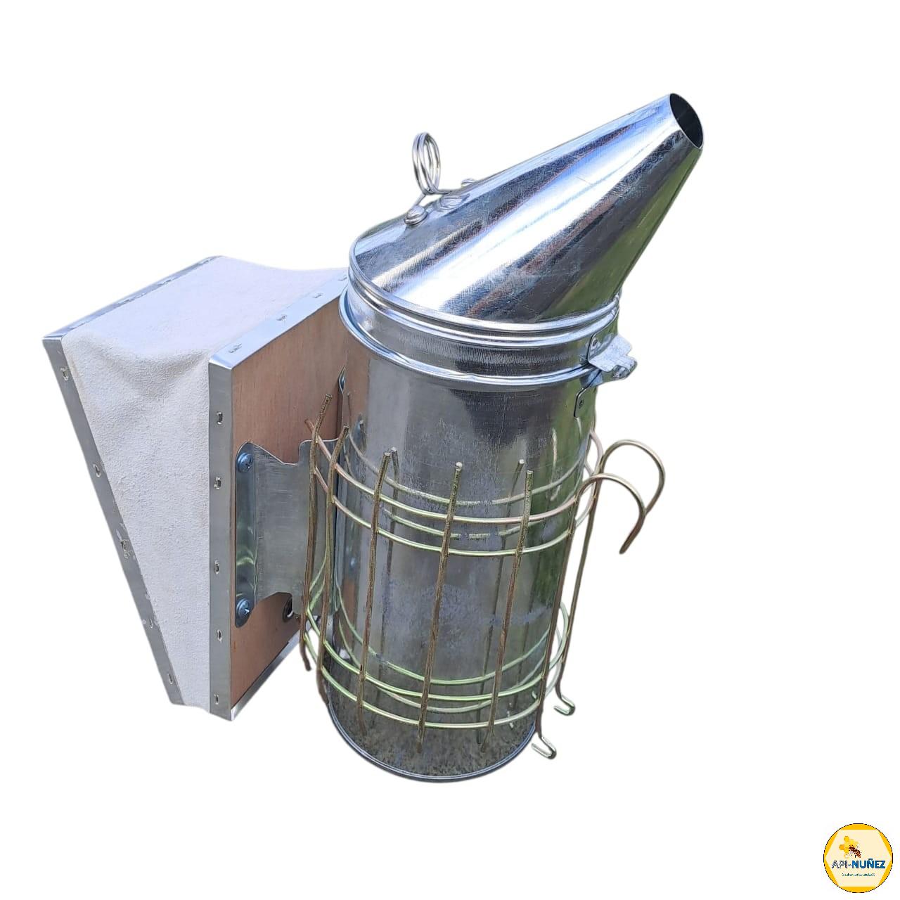 AHUMADOR GALVANIZADO CON FUELLE DE CUERO 28CM