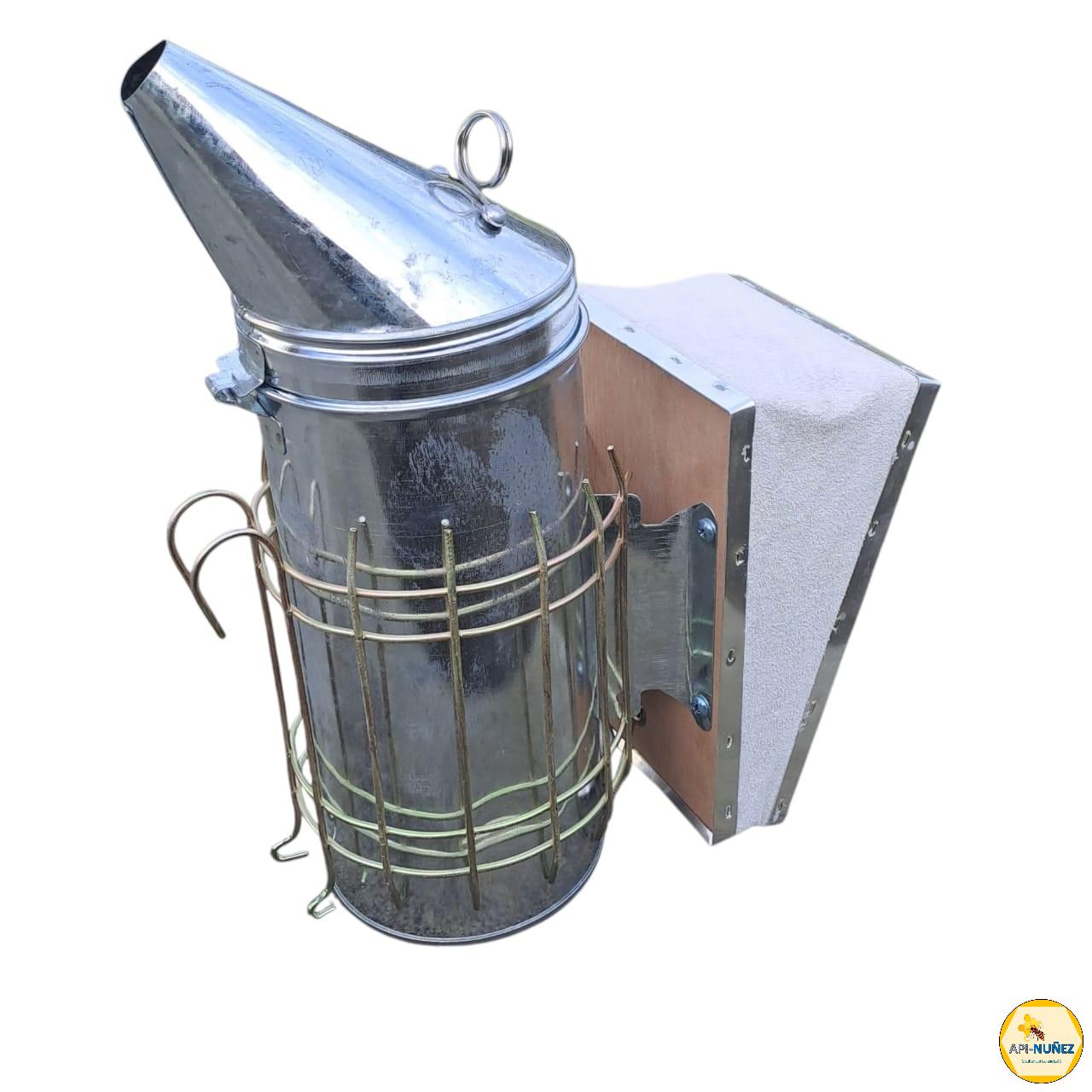AHUMADOR GALVANIZADO CON FUELLE DE CUERO 31CM