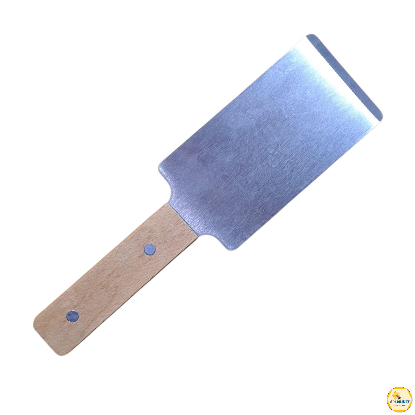 RASPADOR DE ACERO INOX TIPO PALETA MANGO DE MADERA