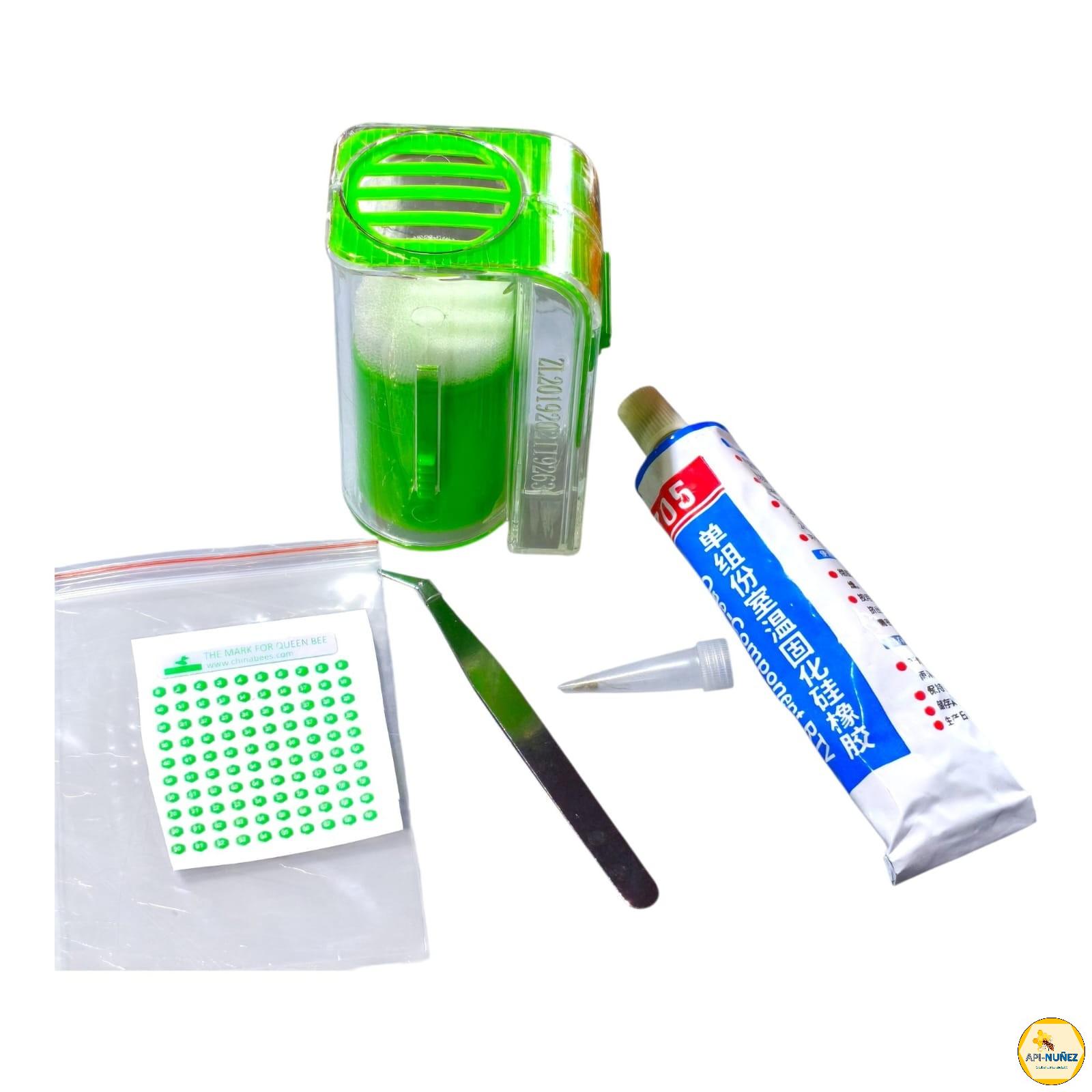 KIT PARA MARCADO DE REINAS PEGATINAS (1-100) (VERDE)